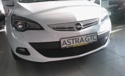 1 469 р. Сетка на бампер GTC Russtal (черная) Opel Astra J хэтчбек 5 дв. дорестайлинг (2009-2012)  с доставкой в г. Москва. Увеличить фотографию 4