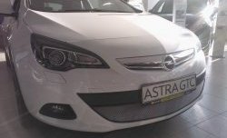 1 539 р. Сетка на бампер GTC Russtal (хром)  Opel Astra  J (2009-2012) хэтчбек 5 дв. дорестайлинг  с доставкой в г. Москва. Увеличить фотографию 3