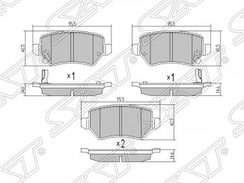 749 р. Колодки тормозные SAT (задние) Opel Zafira A (1999-2006)  с доставкой в г. Москва. Увеличить фотографию 1