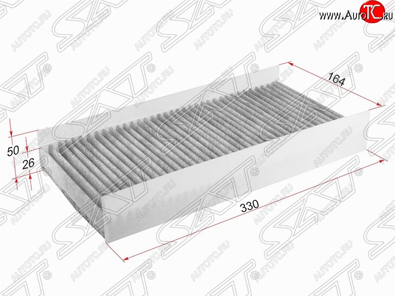 329 р. Фильтр салонный SAT (угольный, 330х164х50/26 mm)  Opel Corsa  C - Vectra  C  с доставкой в г. Москва