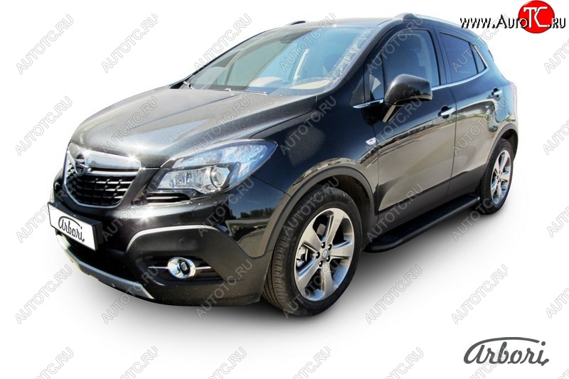 11 339 р. Порожки для ног Arbori Optima Black Opel Mokka  дорестайлинг (2012-2016)  с доставкой в г. Москва