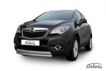 11 159 р. Защита переднего бампера Arbori (короткая, нержавейка, 1 труба d57 mm). Opel Mokka  дорестайлинг (2012-2016)  с доставкой в г. Москва. Увеличить фотографию 2