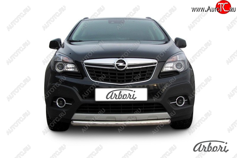 11 159 р. Защита переднего бампера Arbori (короткая, нержавейка, 1 труба d57 mm). Opel Mokka  дорестайлинг (2012-2016)  с доставкой в г. Москва