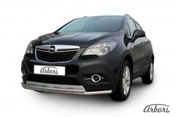 14 363 р. Защита переднего бампера Arbori (нержавейка, 2 трубы d57 и 42 mm) Opel Mokka  дорестайлинг (2012-2016)  с доставкой в г. Москва. Увеличить фотографию 2