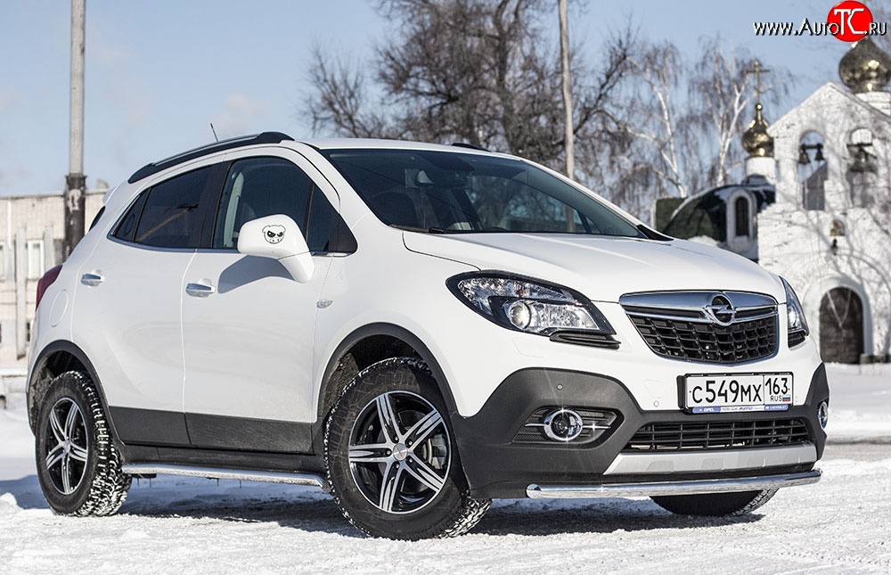 8 099 р. Одинарная защита переднего бампера диаметром 51 мм Petroil Tuning Opel Mokka  дорестайлинг (2012-2016) (привод: передний)  с доставкой в г. Москва