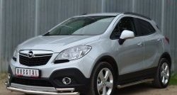 16 699 р. Защита переднего бампера (2 трубыØ63 и 42 мм, нержавейка) SLITKOFF Opel Mokka  дорестайлинг (2012-2016)  с доставкой в г. Москва. Увеличить фотографию 4