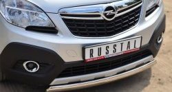 14 949 р. Защита переднего бампера (Ø75х42 мм, нержавейка) Russtal Opel Mokka  дорестайлинг (2012-2016)  с доставкой в г. Москва. Увеличить фотографию 2