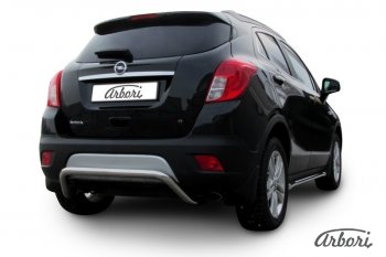 12 149 р. Защита заднего бампера Arbori (скоба, нержавейка, 1 труба d57 mm). Opel Mokka  дорестайлинг (2012-2016)  с доставкой в г. Москва. Увеличить фотографию 2