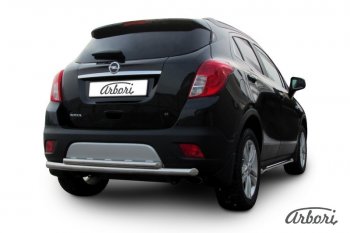 12 869 р. Защита заднего бампера Arbori (нержавейка, 2 трубы d57 и 42 mm). Opel Mokka  дорестайлинг (2012-2016)  с доставкой в г. Москва. Увеличить фотографию 2