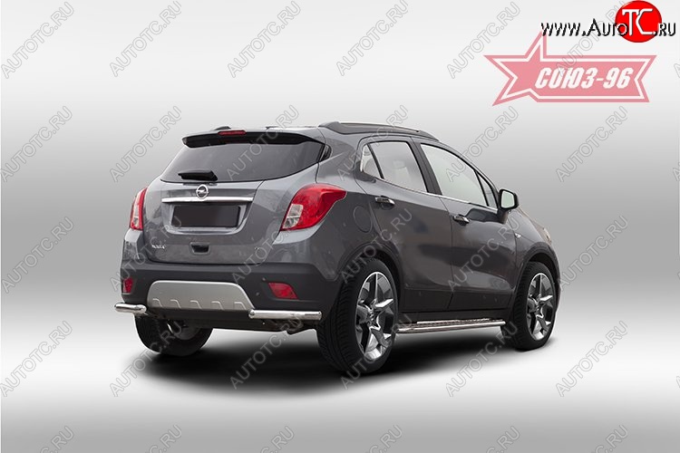 10 574 р. Защита заднего бампера из боковых уголков Souz-96 (d60) Opel Mokka  дорестайлинг (2012-2016)  с доставкой в г. Москва