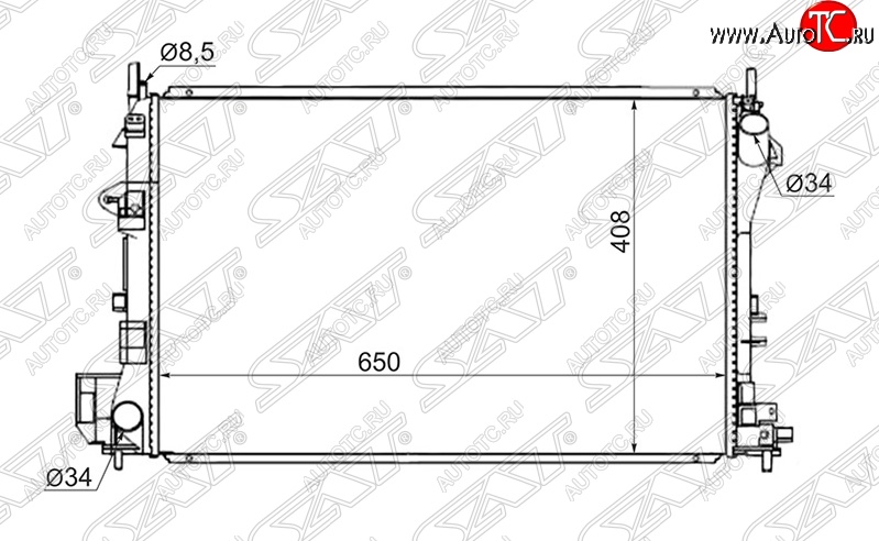 7 599 р. Радиатор двигателя (пластинчатый, 1.6/1.8, МКПП) SAT Opel Vectra C универсал дорестайлинг (2002-2005)  с доставкой в г. Москва