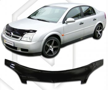 2 399 р. Дефлектор капота CA-Plastiс exclusive Opel Vectra C седан дорестайлинг (2002-2005) (Classic черный, Без надписи)  с доставкой в г. Москва. Увеличить фотографию 1