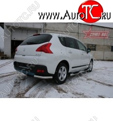 7 919 р. Защита задняя d60 уголки одинарные Souz-96 Peugeot 3008 дорестайлинг (2009-2013)  с доставкой в г. Москва