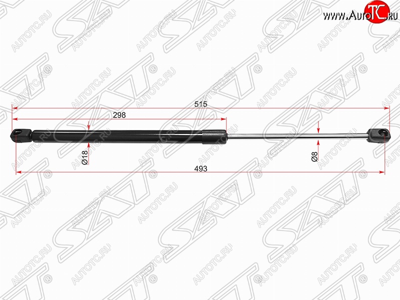 639 р. Газовый упор крышки багажника SAT  Peugeot 307  универсал (2001-2008) дорестайлинг, рестайлинг  с доставкой в г. Москва