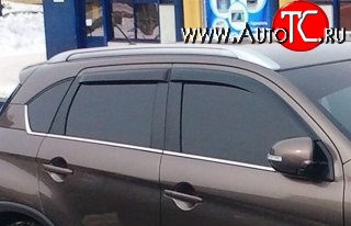 999 р. Комплект дефлекторов окон (ветровиков) 4 шт. Russtal Peugeot 4008 (2012-2017)  с доставкой в г. Москва