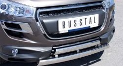 22 299 р. Защита переднего бампера (2 трубыØ75х42 мм, нержавейка) Russtal Peugeot 4008 (2012-2017)  с доставкой в г. Москва. Увеличить фотографию 2