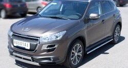 22 299 р. Защита переднего бампера (2 трубыØ75х42 мм, нержавейка) Russtal Peugeot 4008 (2012-2017)  с доставкой в г. Москва. Увеличить фотографию 4