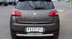 14 399 р. Защита заднего бампера (Ø76 и 42 мм, нержавейка) SLITKOFF Peugeot 4008 (2012-2017) (с короткой верхней трубой)  с доставкой в г. Москва. Увеличить фотографию 2