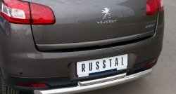 14 399 р. Защита заднего бампера (Ø76 и 42 мм, нержавейка) SLITKOFF Peugeot 4008 (2012-2017) (с короткой верхней трубой)  с доставкой в г. Москва. Увеличить фотографию 3