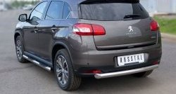 15 499 р. Одинарная защита заднего бампера из трубы диаметром 76 мм SLITKOFF Peugeot 4008 (2012-2017)  с доставкой в г. Москва. Увеличить фотографию 2