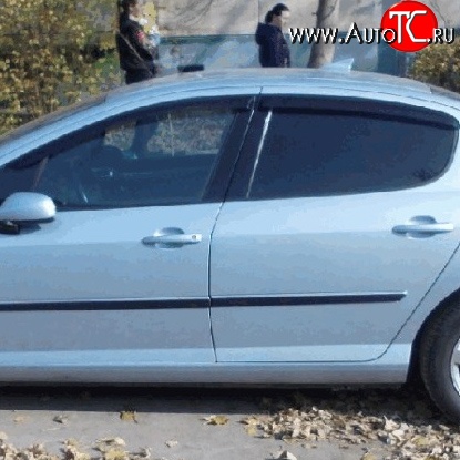 1 394 р. Дефлекторы окон (ветровики) 4 шт. (седан) Novline Peugeot 407 седан (2004-2010)  с доставкой в г. Москва