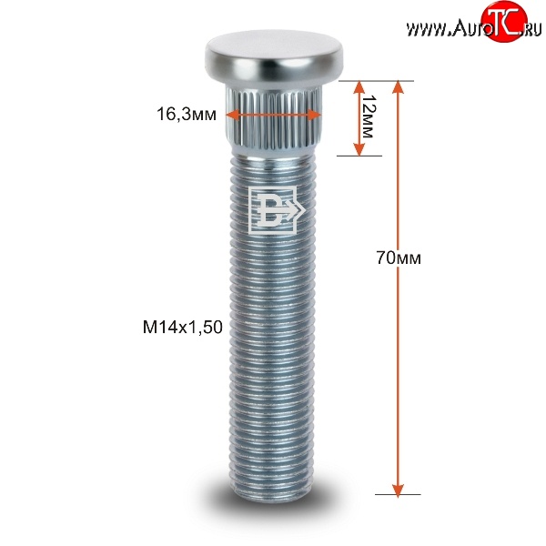 282 р. Забивная шпилька 58 мм ступицы Вектор M14 1.5 58 FAW Bestune T77 рестайлинг1 (2022-2025)