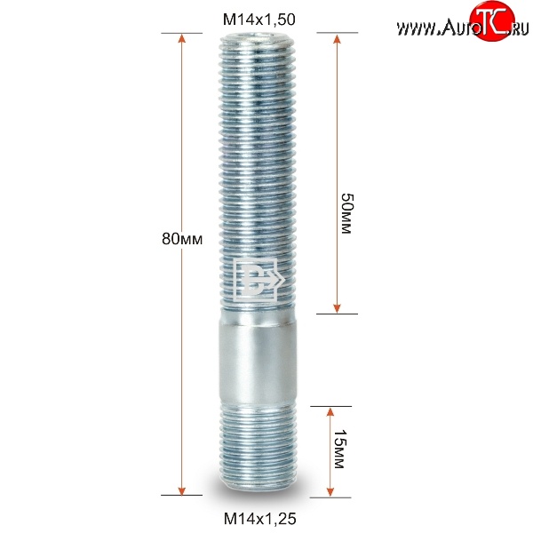 134 р. Резьбовая шпилька 80 мм ступицы Вектор M14 1.5 80 Geely Atlas FX11 (2023-2025)