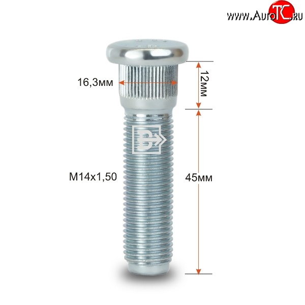 282 р. Забивная шпилька 45 мм ступицы Вектор M14 1.5 45 Audi e-tron GE (2018-2023)