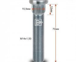 282 р. Забивная шпилька 58 мм ступицы Вектор M14 1.5 58 Haval Jolion рестайлинг (2024-2025). Увеличить фотографию 1