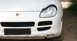 1 599 р. Реснички на фары RA Porsche Cayenne 955 (2002-2006) (Неокрашенные)  с доставкой в г. Москва. Увеличить фотографию 5