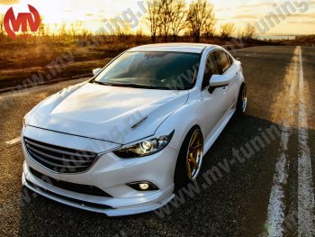 Капот пластиковый (с прорезаными жабрами) SkyActivSport MV-Tuning Mazda 6 GJ 2-ой рестайлинг седан (2018-2024)