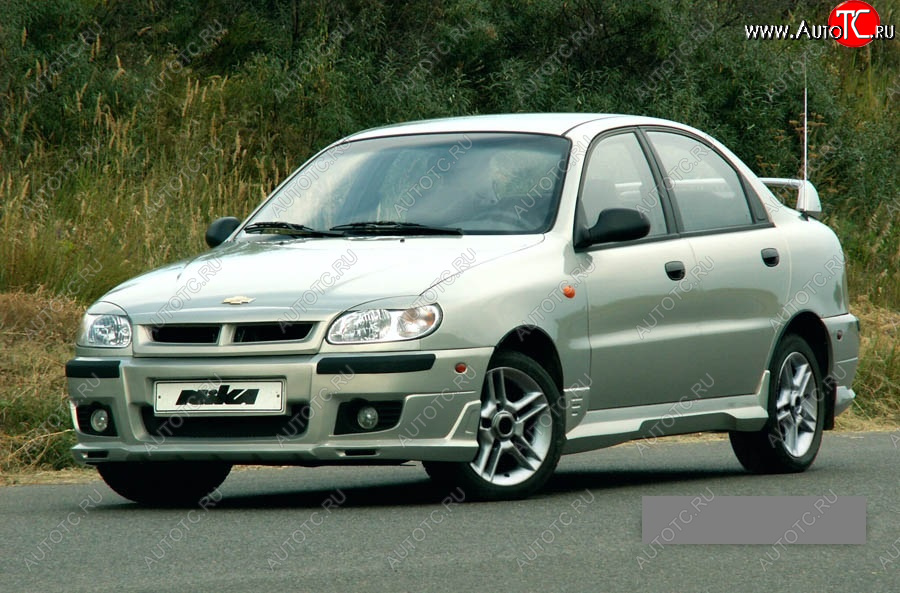 10 699 р. Передний бампер Nika Chevrolet Lanos T100 седан (2002-2017) (Неокрашенный, Без вставок под ПТФ)  с доставкой в г. Москва