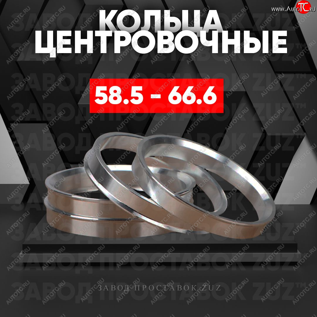 1 269 р. Алюминиевое центровочное кольцо (4 шт) ЗУЗ 58.5 x 66.6    с доставкой в г. Москва