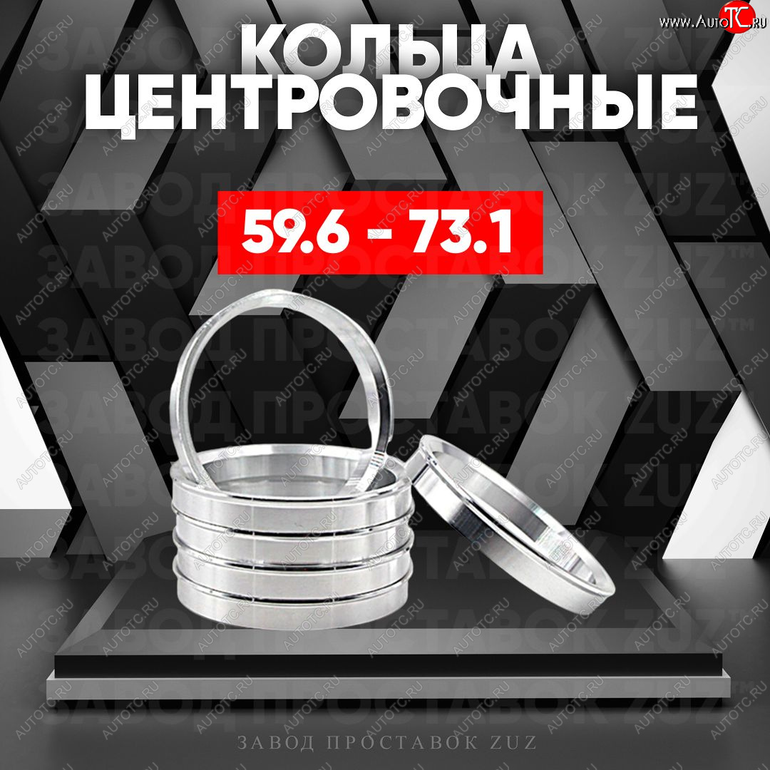 1 269 р. Алюминиевое центровочное кольцо (4 шт) ЗУЗ 59.6 x 73.1    с доставкой в г. Москва