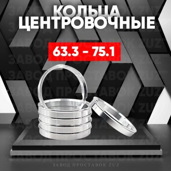 1 199 р. Алюминиевое центровочное кольцо (4 шт) ЗУЗ 63.3 x 75.1 Ford Freestyle (2018-2022). Увеличить фотографию 1