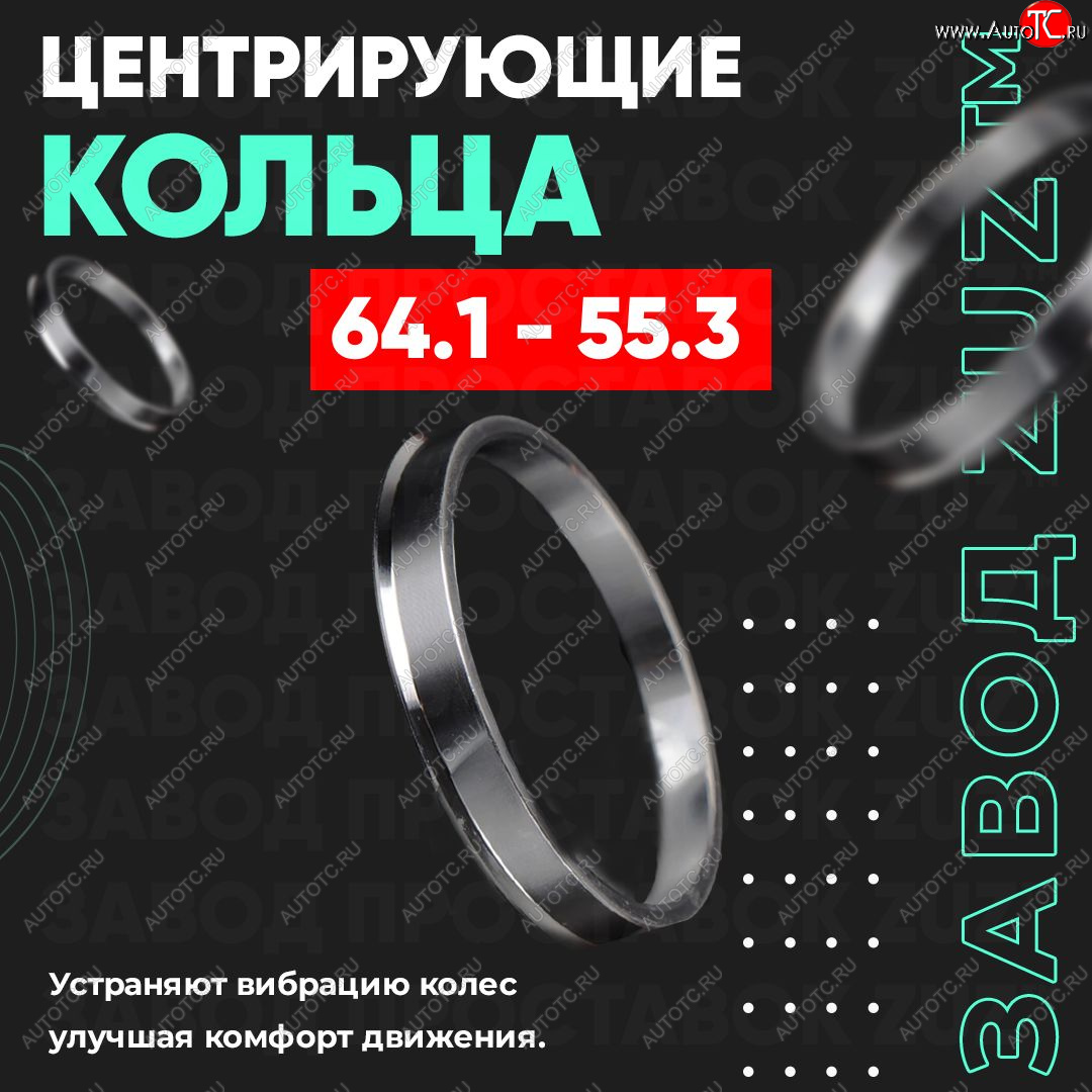 1 799 р. Алюминиевое центровочное кольцо (4 шт) ЗУЗ 55.3 x 64.1    с доставкой в г. Москва