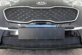 7 499 р. Защитная сетка в бампер (верх, ячейка 4х10 мм) Alfeco Премиум  KIA Sportage  4 QL (2018-2022) рестайлинг (Чёрная)  с доставкой в г. Москва. Увеличить фотографию 2