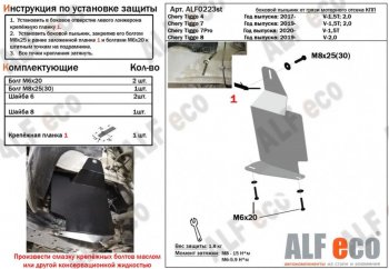 Защита редуктора (V-1,5;1,5T; 2,0) Alfeco Chery Tiggo 4 рестайлинг (2018-2023) ()