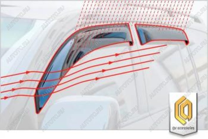 2 399 р. Дефлектора окон CA-Plastic  Mitsubishi Pajero  4 V90 (2006-2020) дорестайлинг, 1-ый рестайлинг, 2-ой рестайлинг (серия Шелкография золото)  с доставкой в г. Москва