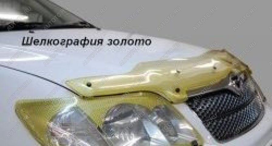 2 289 р. Дефлектор капота CA-Plastiс  Toyota Allion  T260 (2007-2016) седан дорестайлинг, седан 1-ый рестайлинг (серия Шелкография золото)  с доставкой в г. Москва