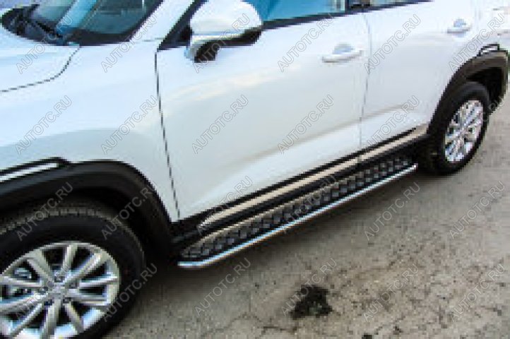 16 999 р. Защита порогов d42 с листом (New) Slitkoff  KIA Sportage  2 JE,KM (2008-2010)  рестайлинг (нержавейка полированная)  с доставкой в г. Москва