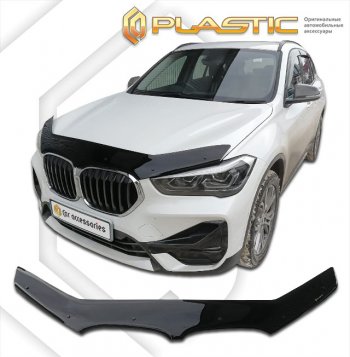 2 079 р. Дефлектор капота CA-Plastic  BMW X1  F48 (2015-2022) дорестайлинг, рестайлинг (classic черный, без надписи)  с доставкой в г. Москва. Увеличить фотографию 1