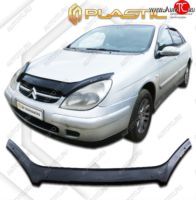 2 159 р. Дефлектор капота CA-Plastic  CITROEN C5  X40 (2000-2004) дорестайлинг,лифтбэк (classic черный, без надписи)  с доставкой в г. Москва