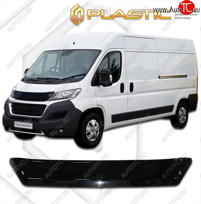 2 099 р. Дефлектор капота CA-Plastic  Fiat Ducato  290 (2014-2025) (classic черный, без надписи)  с доставкой в г. Москва