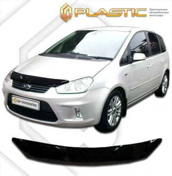 1 759 р. Дефлектор капота CA-Plastic  Ford C-max  Mk1 (2007-2010) рестайлинг (classic черный, без надписи)  с доставкой в г. Москва. Увеличить фотографию 1