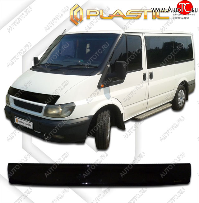 1 999 р. Дефлектор капота CA-Plastic  Ford Transit (2000-2006) цельнометаллический фургон дорестайлинг (classic черный, без надписи)  с доставкой в г. Москва