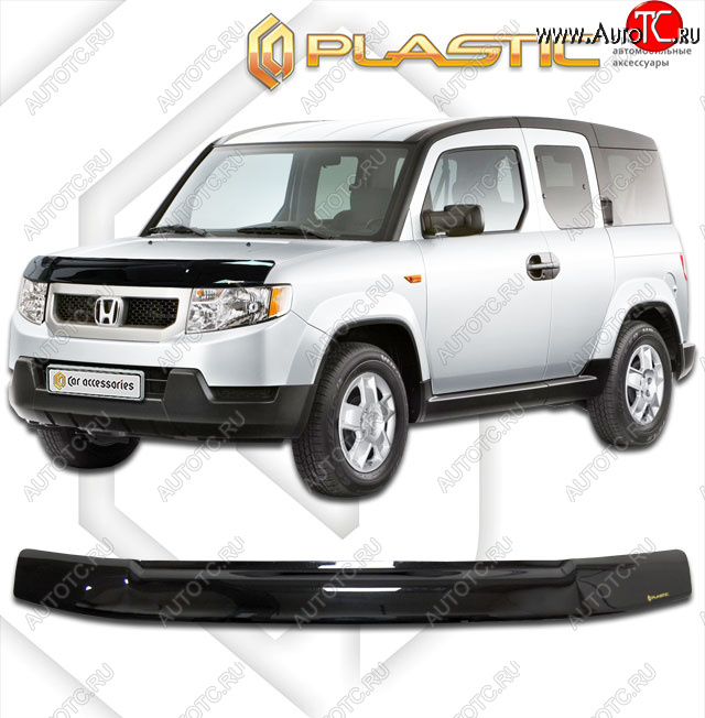 1 999 р. Дефлектор капота CA-Plastic  Honda Element  1 (2008-2011) YH 2-ой рестайлинг (classic черный, без надписи)  с доставкой в г. Москва