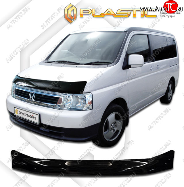 2 189 р. Дефлектор капота CA-Plastic  Honda StepWagon  RF3,RF4 (2003-2005) минивэн рестайлинг (classic черный, без надписи)  с доставкой в г. Москва