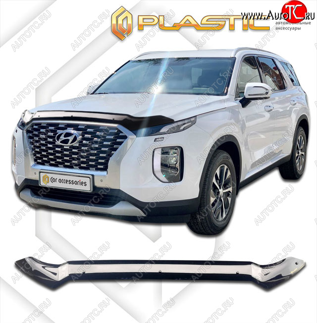 1 979 р. Дефлектор капота CA-Plastic  Hyundai Palisade  LX2 (2018-2022) (classic черный, без надписи)  с доставкой в г. Москва