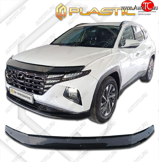 2 099 р. Дефлектор капота CA-Plastic  Hyundai Tucson  NX4 (2020-2022) (classic черный, без надписи)  с доставкой в г. Москва